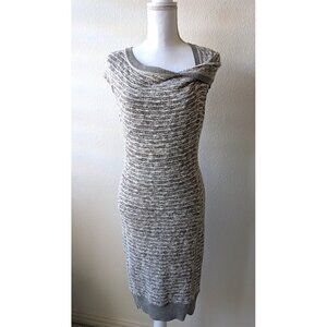 Byron Lars Beauty Mark Latte Knit Twist Shoulder Dress